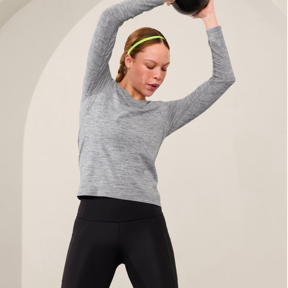 Athleta In Motion Seamless Gray Top (never worn w/ tags)